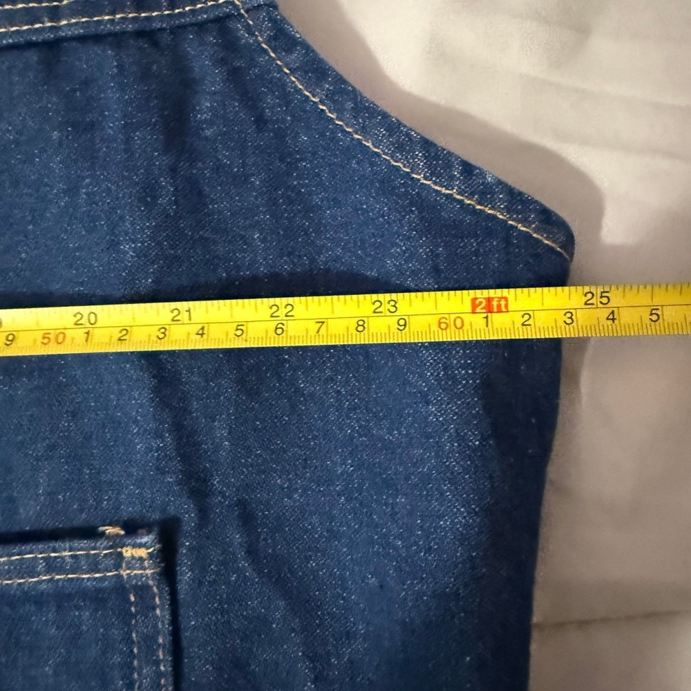 Wrangler Vest Mens Blue Unlined Denim Short Western Ranch - Picture 7 of 8
